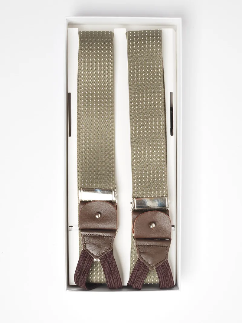 -Bretella elastica color beige con pallini bianchi