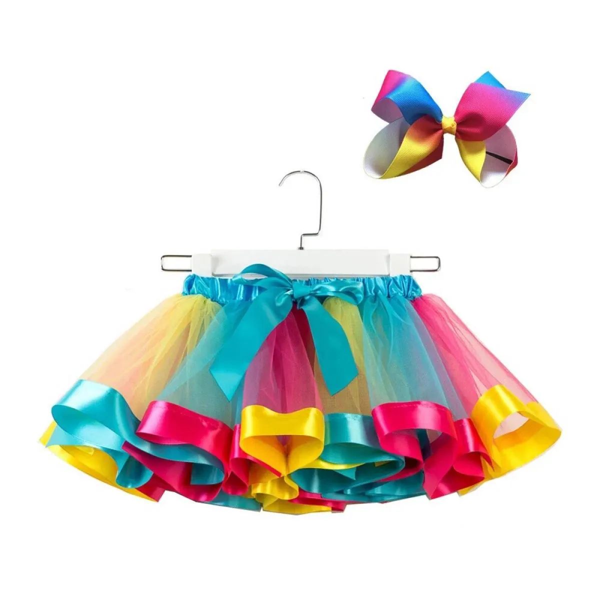 2024 Nuovo Pannello Esterno del Tutu Del Bambino Vestiti Delle Ragazze Fantasia Colorata Mini Pettiskirt Bambini Festa di Ballo