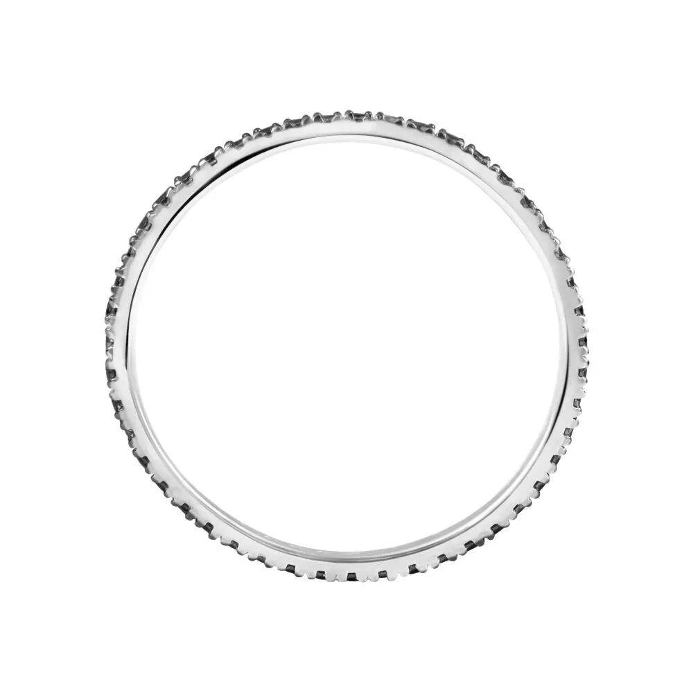 Anello Eternity L'homme Or Oro Bianco 375/1000 Spinello Nero 1426346