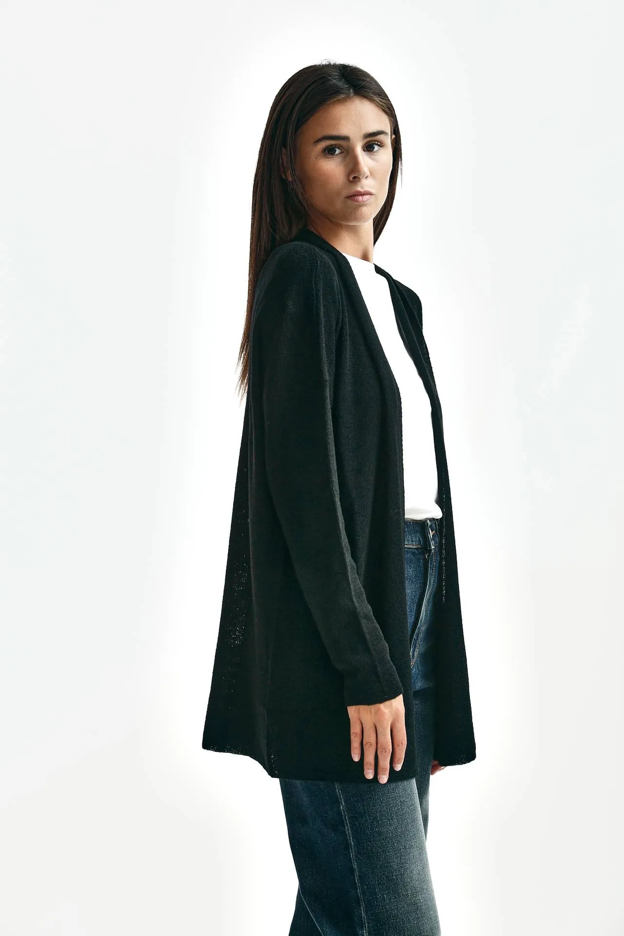 Cardigan in lana nero 