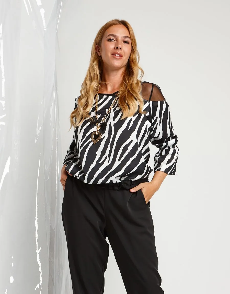 Casacca in raso animalier