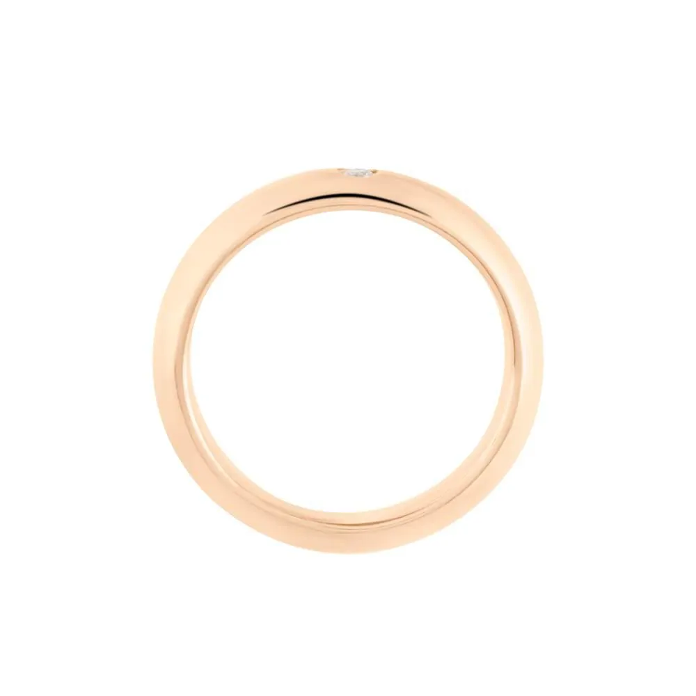 Fede Classica Leggera 4 mm Oro Rosa 750/1000 Diamante Bianco 0,03 ct 1679549