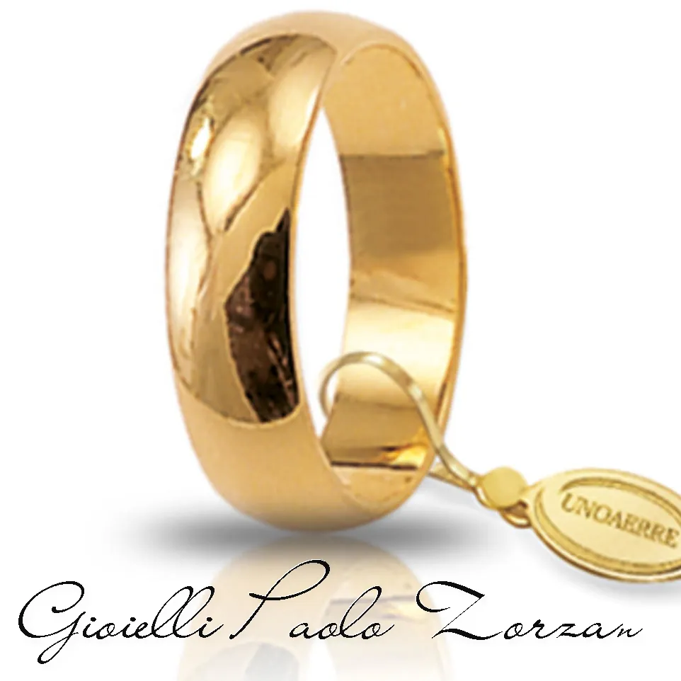 Fede Matrimoniale UNOAERRE Mantovana 6 Grammi Oro Giallo  Mod. 60afn7 Col.01