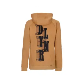 felpa cappuccio uomo letter block hoodie KHAKI