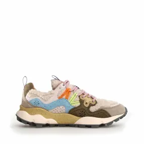 Flower mountain Yamano 3 donna suede teddy beige militare celeste