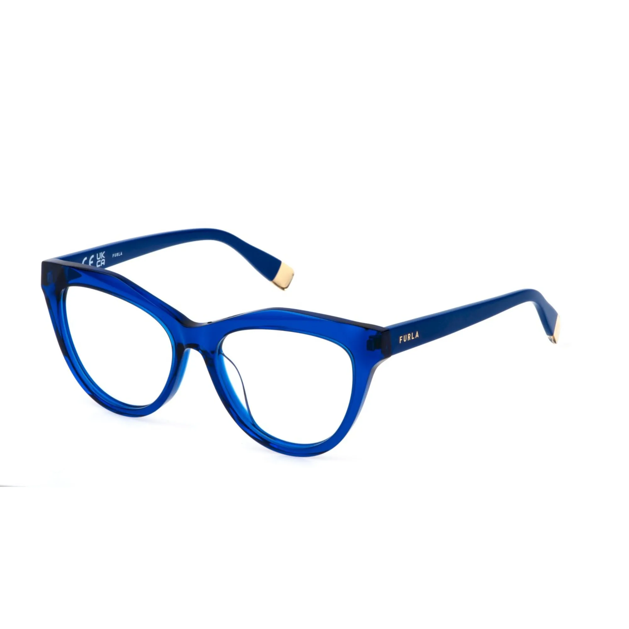   Furla VFU766 - 0955 Blu Trasparente Lucido | Occhiale Da Vista Donna 