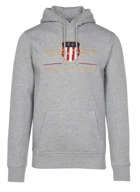  GANT   Felpa ricamata con cappuccio regular fit in misto cotone | Grigio