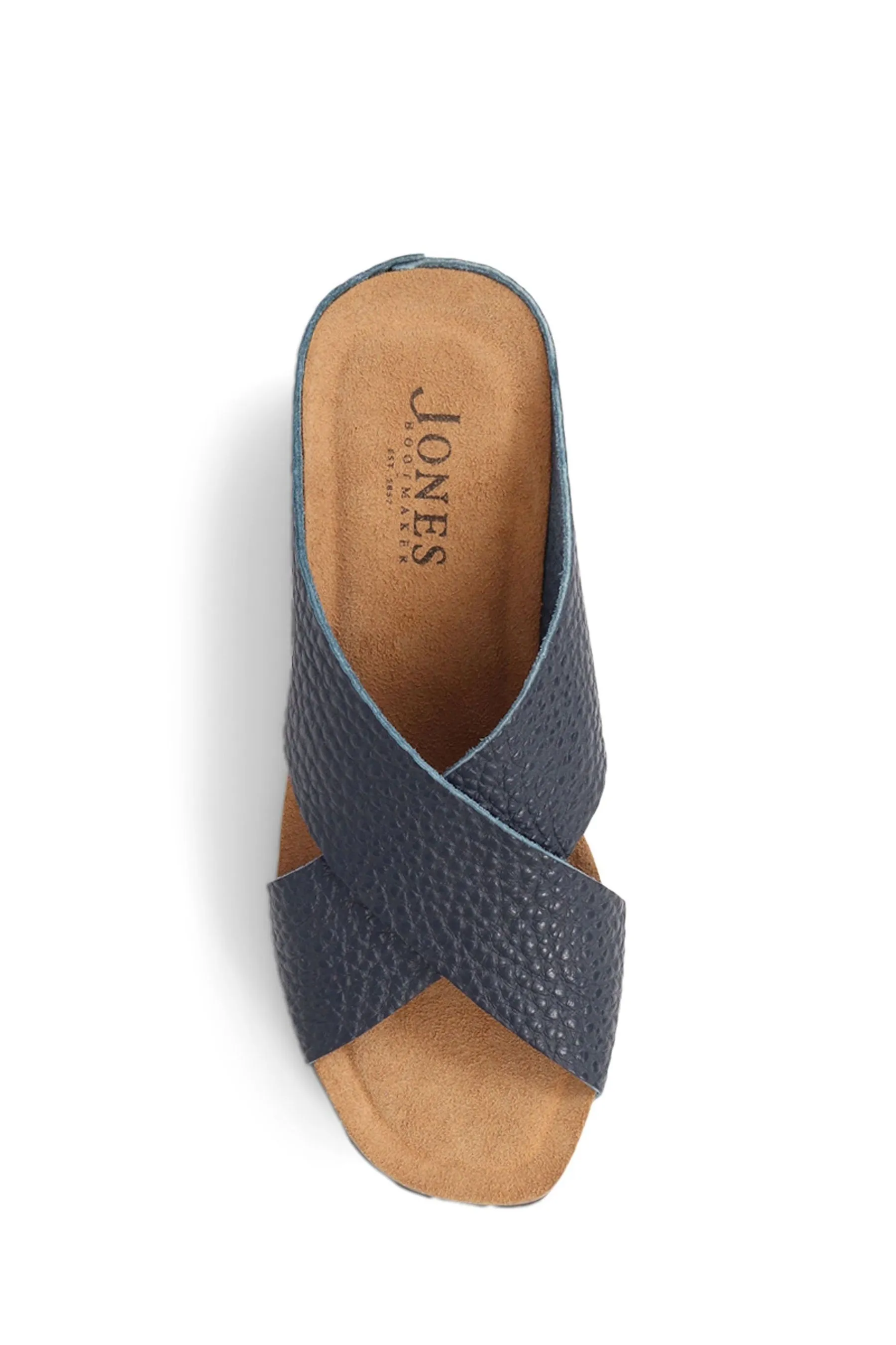 Jones Bootmaker Blu - Sandali in pelle marrone chiaro con zeppa