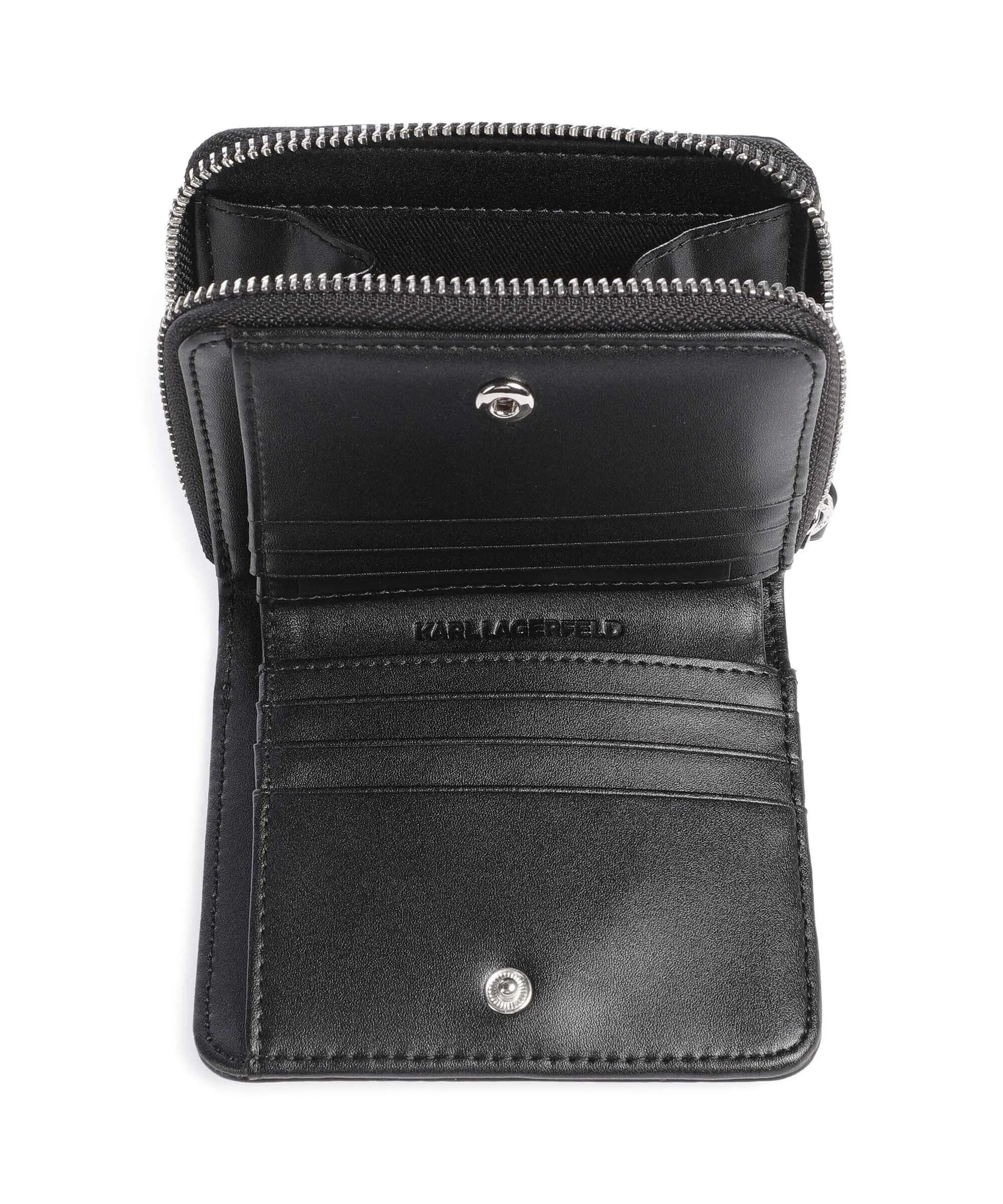  Karl Lagerfeld K/Skuare Medium Portafoglio poliuretano riciclato nero  