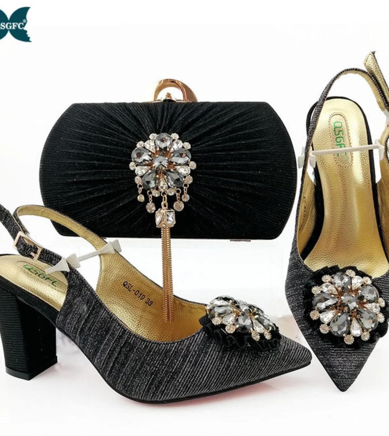 Nuovo set di scarpe e borse africane Design italiano Set di scarpe e borse abbinate Nigeria Wemon per la festa di nozze in donne