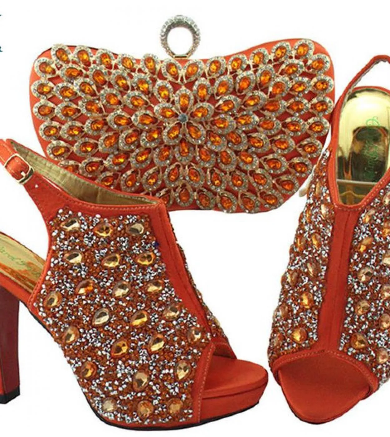 Nuovo set di scarpe e borse di moda con strass Set di scarpe e borse da donna di design italiano per la festa nuziale africana i