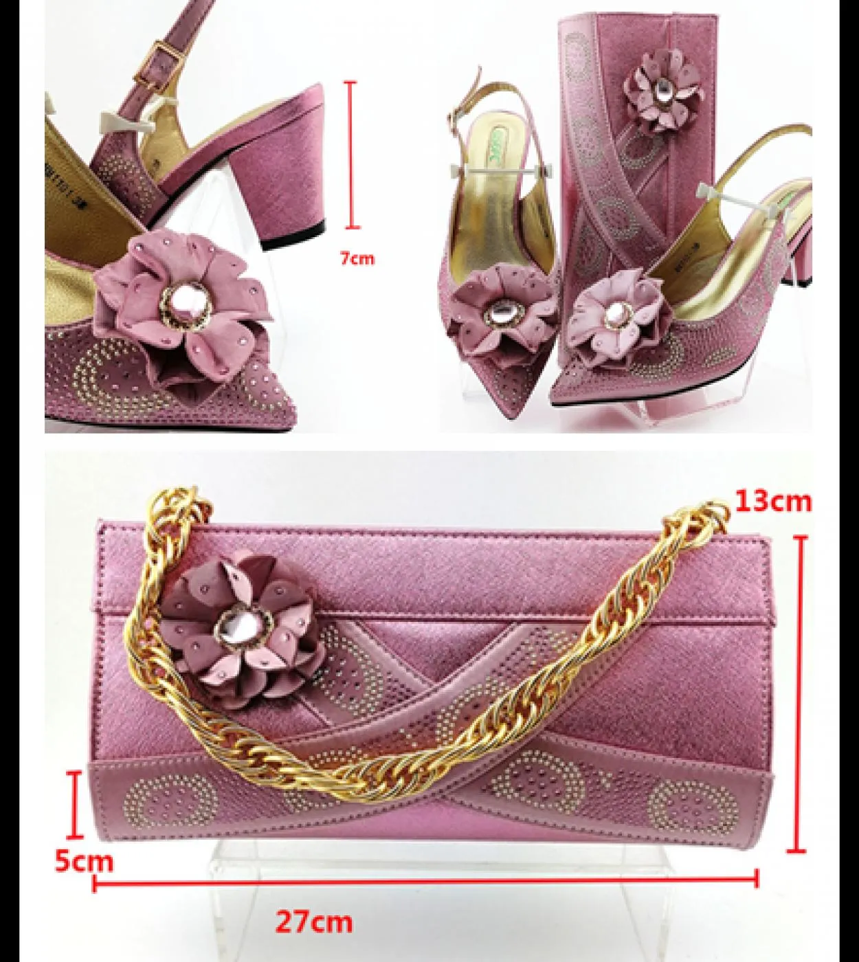 Qsgfc Modelli di design italiano con decorazioni floreali Tacchi alti a punta Eleganti scarpe da donna e set di borse