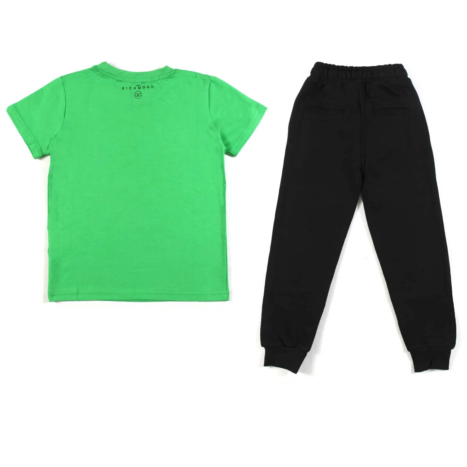 Set Unisex T-Shirt Verde E Pantalone Jogger Nero