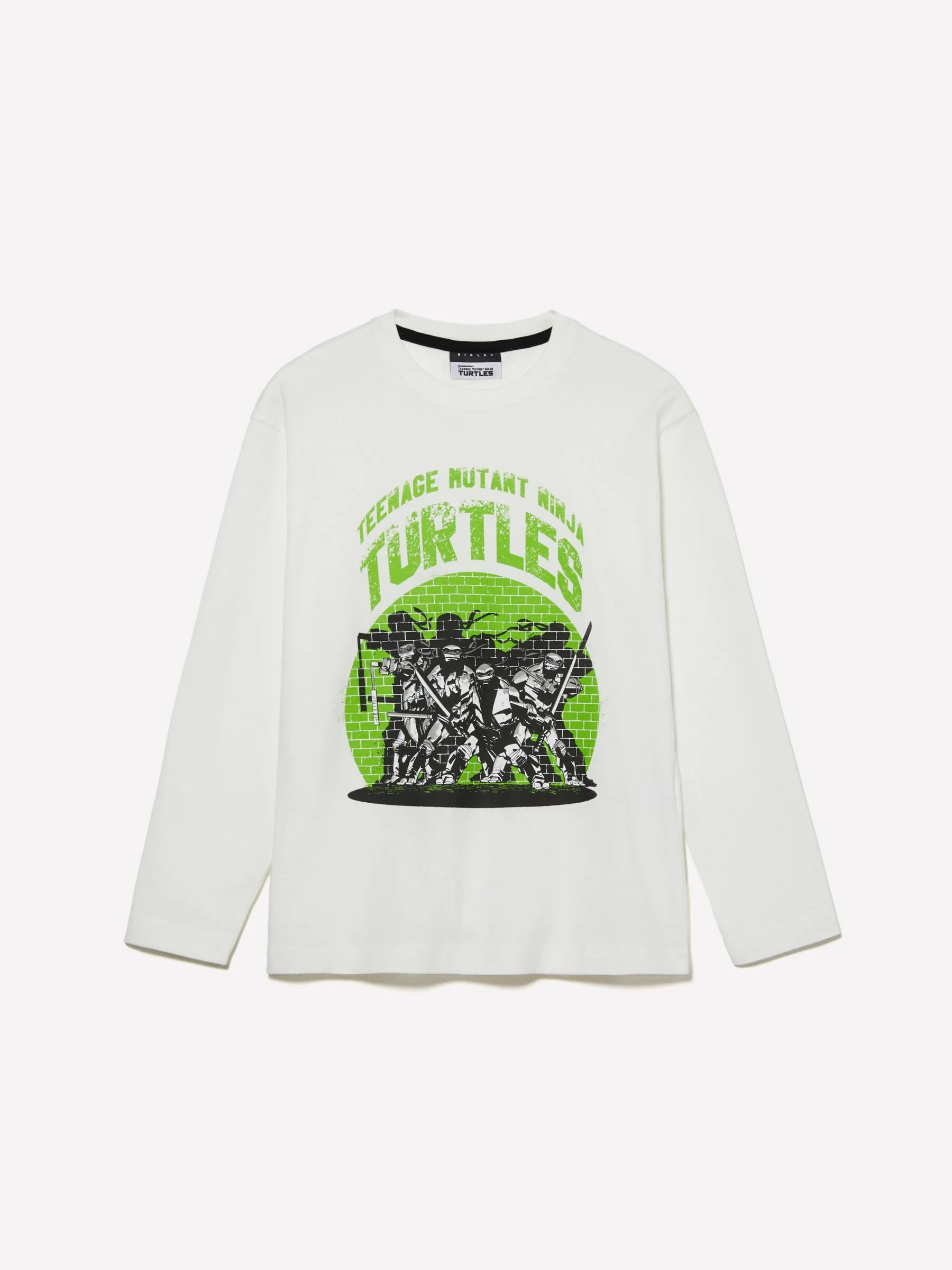 T-shirt bianca con stampa Tartarughe Ninja