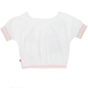 T-Shirt Bianca E Rosa Bambina