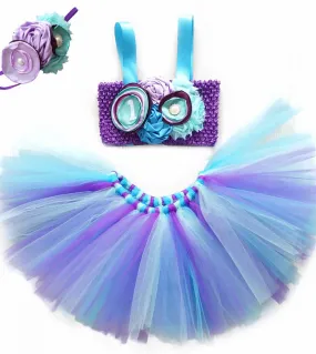 Toddler Little Mermaid Tutu Skirt Outfit For Baby Girls Mermaid Birthday Costume Kids Tutu Gonne Set per bambino Photogr