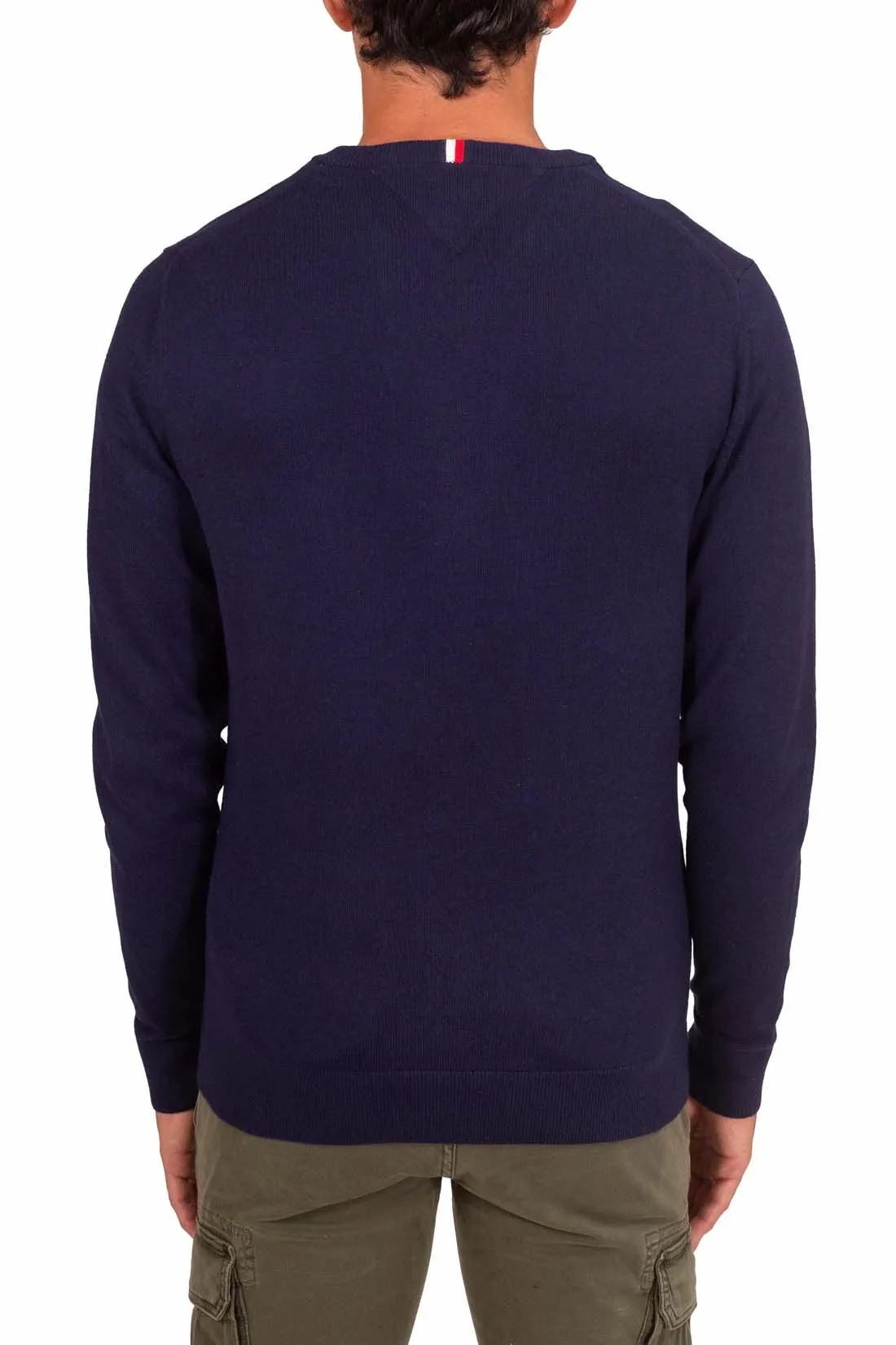 TOMMY HILFIGER Pullover uomo in misto cashmere con scollo a v